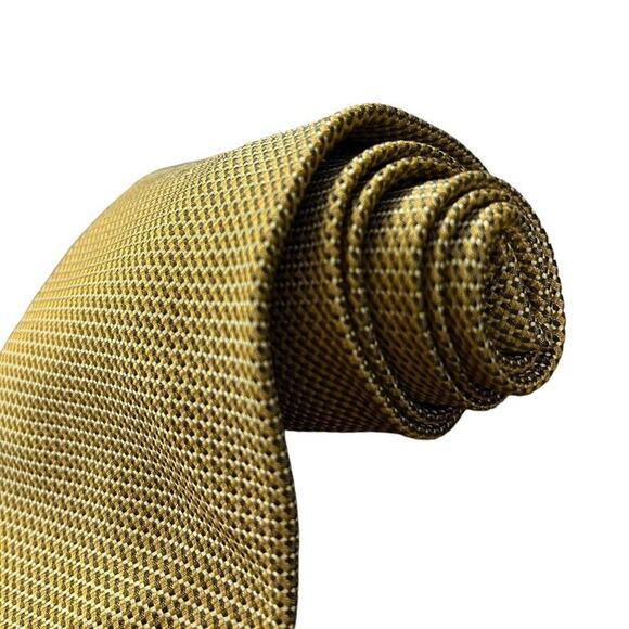 Jos A Bank Signature Collection Mens 100% Silk Gold Mens Neck Tie 59" x 4" - Picture 2 of 16